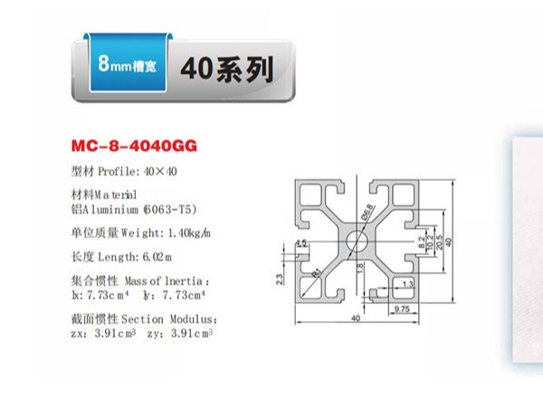 價(jià)格不同的鋁型材，拿40x40鋁型材種類舉例說明